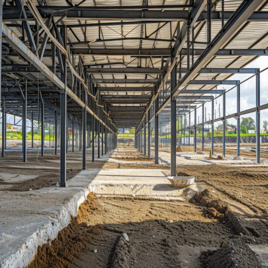 vue de la structure métal posée par CCBM le spécialiste de la pose de charpente métallique