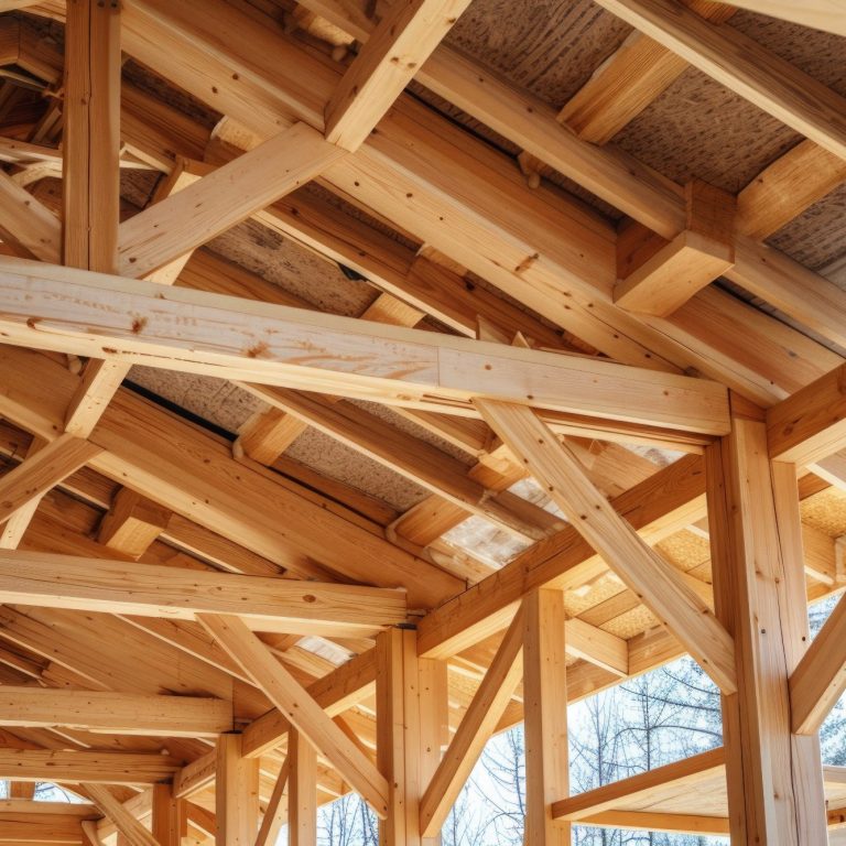 détail d une charpente haute en bois posée par l'entreprise Concept Charpente Bois Métal